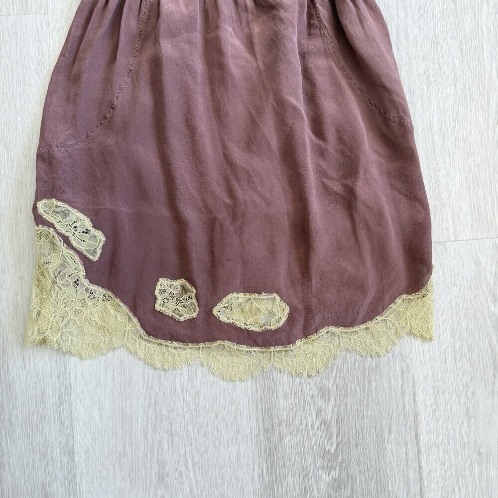 Wilfred Aritzia Camisole 100% Silk Lace Trim Top Mauve Pink XS Sleeveless GUC - Picture 6 of 15
